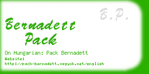 bernadett pack business card